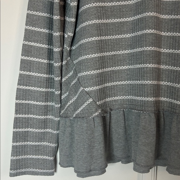 Izod Striped Ruffle Top - Picture 4 of 6